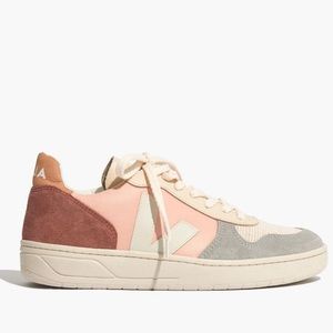 Veja V-10 Tricolor Suede Sneakers